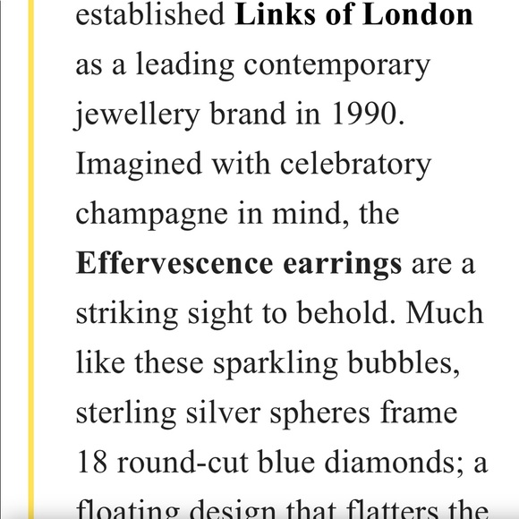 Sterling Silver Links London blue diamond earrings - Picture 5 of 5